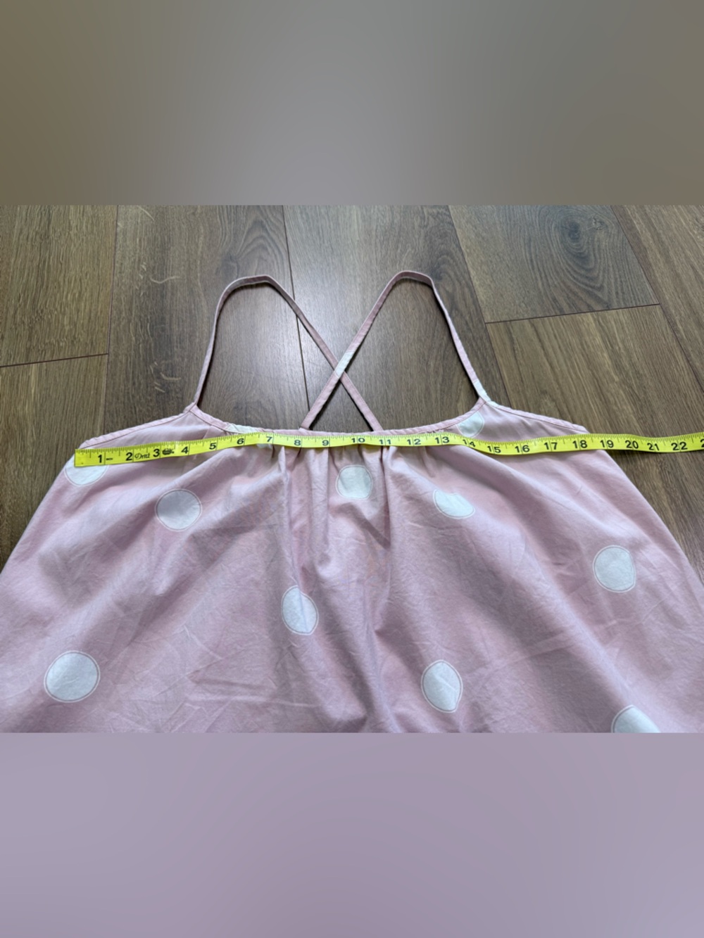Printfresh Pink Polka Dot Organic Cotton Pajama Cami Tank Strappy Boho Top XL - Picture 8 of 9